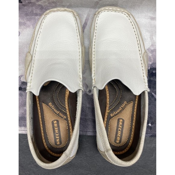 Skechers Relax Step Driving Moccasins Loafers Shoes Mens 8.5 Off White SN-61152 - Picture 12 of 16